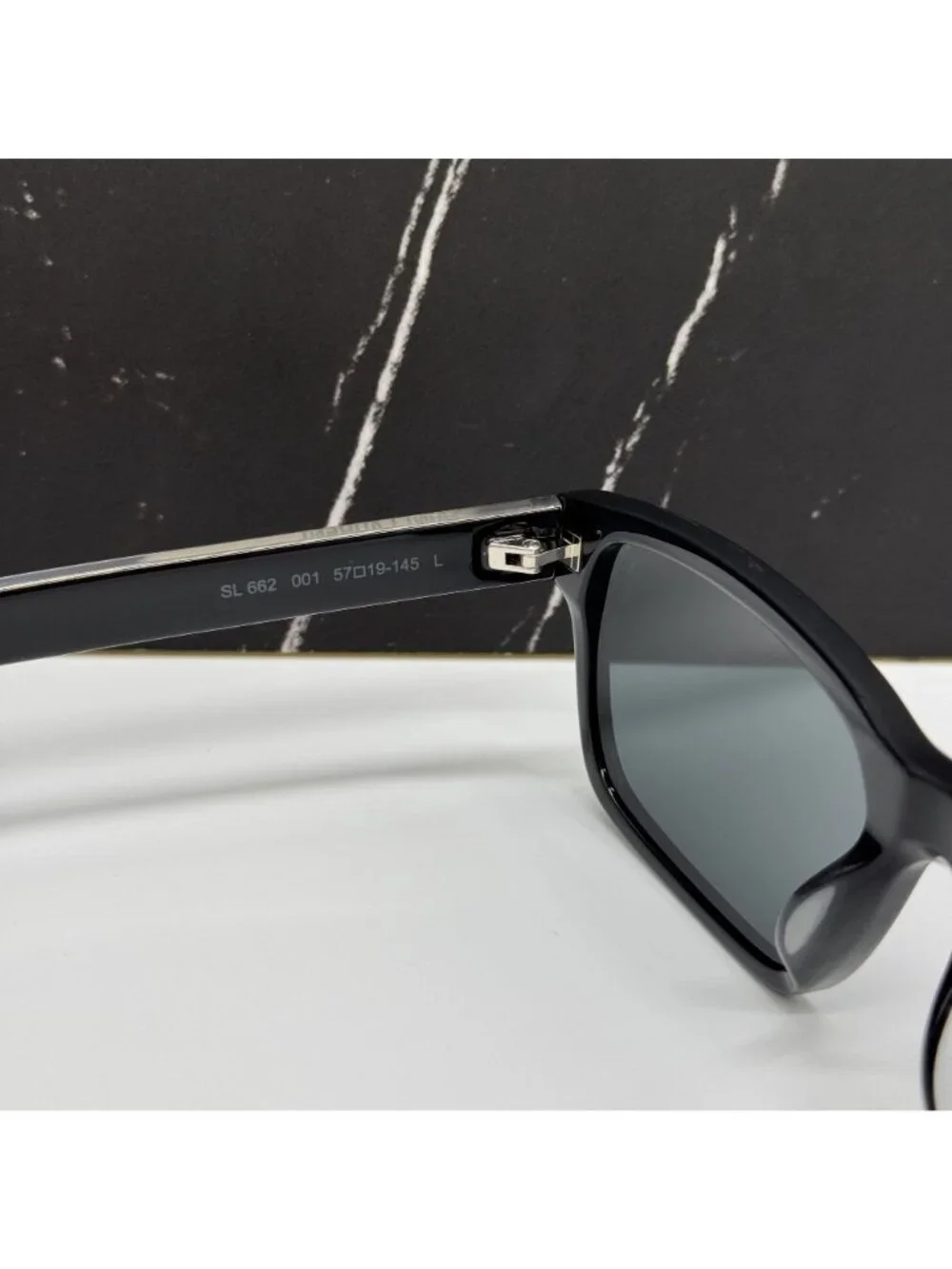 Saint Laurent SL662 001 Square Black Gray Sunglasses